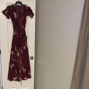 Floral Burgundy Maxi Dress